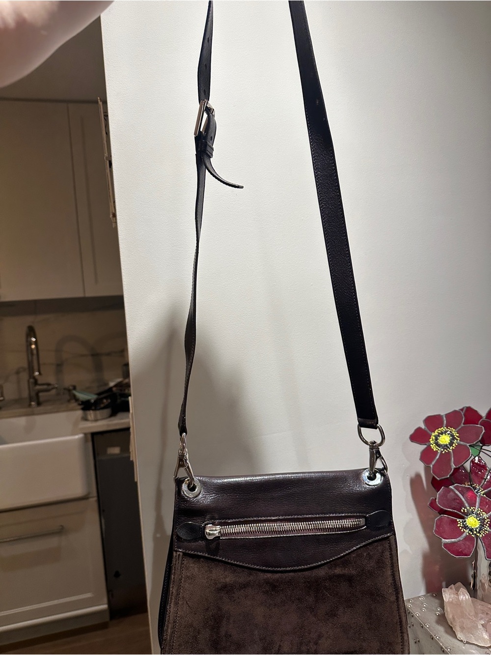 Vintage Ralph Lauren Leather & Suede Crossbody Bag
